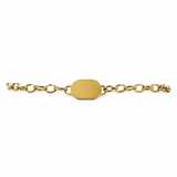 14k yg link bracelet with oval plate