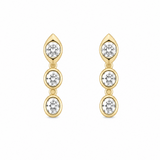14k yg round and oval diamond bezel earrings