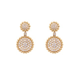 18K Yellow Gold and Diamond Drop Earrings