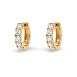 18K Yellow Gold and Diamond Huggies