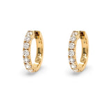 18K Yellow Gold and Diamond Huggies