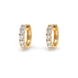 18K Yellow Gold and Diamond Huggies