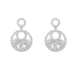 14K White Gold and Diamond Drop Earrings