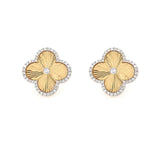 14K Yellow Gold Diamond Clover earrings