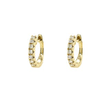 14K Yellow Gold Diamond Huggies