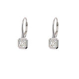 18K White Gold Asscher Cut Diamond Earrings
