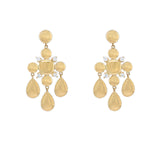 14K Yellow Gold Mixed Shape Diamond Earrings