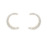 14K Yellow Gold and Diamond C Shape Earrings