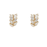 14K Yellow Gold Marquise Diamond Earrings