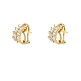 14K Yellow Gold Marquise Diamond Earrings