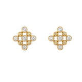 14K Yellow Gold and Diamond Studs
