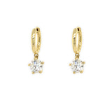Single Diamond Huggie Earrings