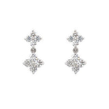 Diamond Clover Drop Earrings