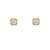 Single Diamond with Square Bezel Earrings