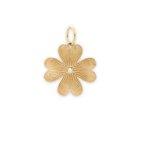 14K Yellow Gold Small Clover Pendant