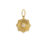 14K Yellow Gold Small Diamond Cluster Pendant