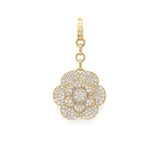 14K Yellow Gold Diamond Flower Pendant