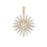 18K Yellow Gold Diamond Starburst Pendant with Bail