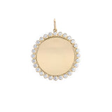 14K Yellow Gold and Diamond Disc