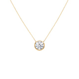 18k Yellow Gold Bezel Set Diamond Necklace