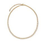 14K Yellow Gold Mixed Shape Diamond Necklace