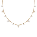 18K Yellow Gold Diamond Station Necklace
