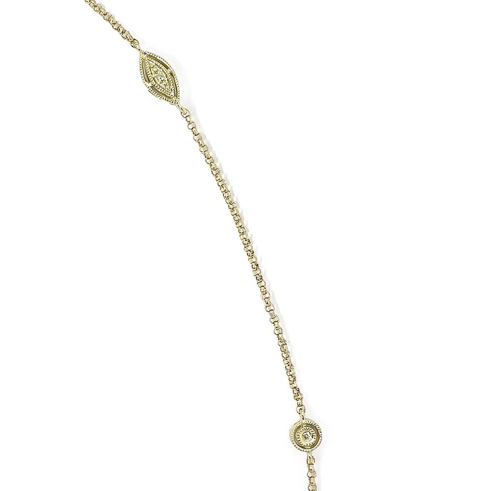 14kt Yellow Gold Mix Shape DBY necklace 