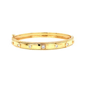 Penny Preville 18K Yellow Gold and Round and Square Stacking Bangle