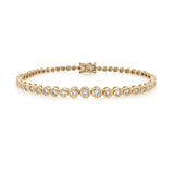 14K Yellow Gold Diamond Bezel Tennis Bracelet