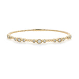 14k Yellow Gold Trio Diamond Station Bracelet