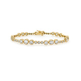 18K Yellow Gold and Diamond Bezel Tennis Bracelet