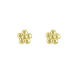 A pair of 18K yellow gold flower stud earrings.