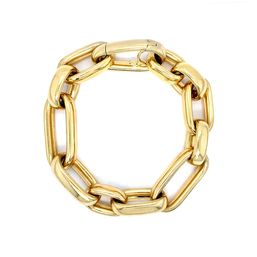 18K yellow gold oval link bracelet 
