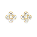 LPL Signature Collection 18K Yellow Gold Quad Clover Diamond Studs