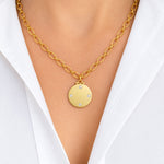 18KT Yellow Gold 25mm LPL Signature Disc with Diamonds