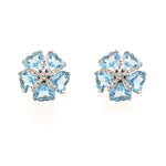 18K WG Aquamarine Cluster Earrings