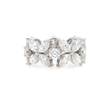 18K WG Diamond Marquise and Round Ring