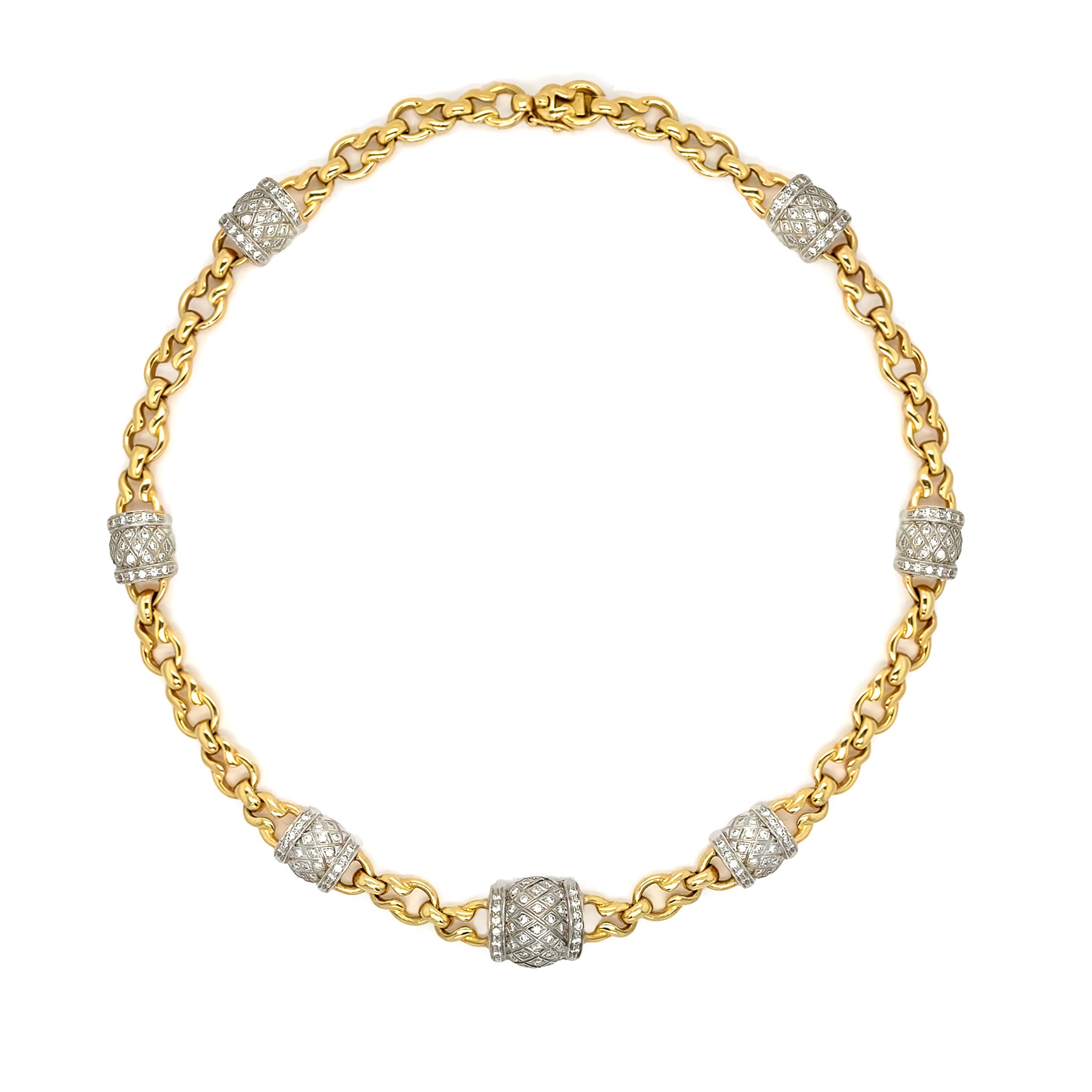 18K YG Collar Chain with Diamonds