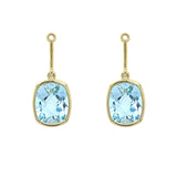 18K YG Cushion Blue Topaz Earring Jackets