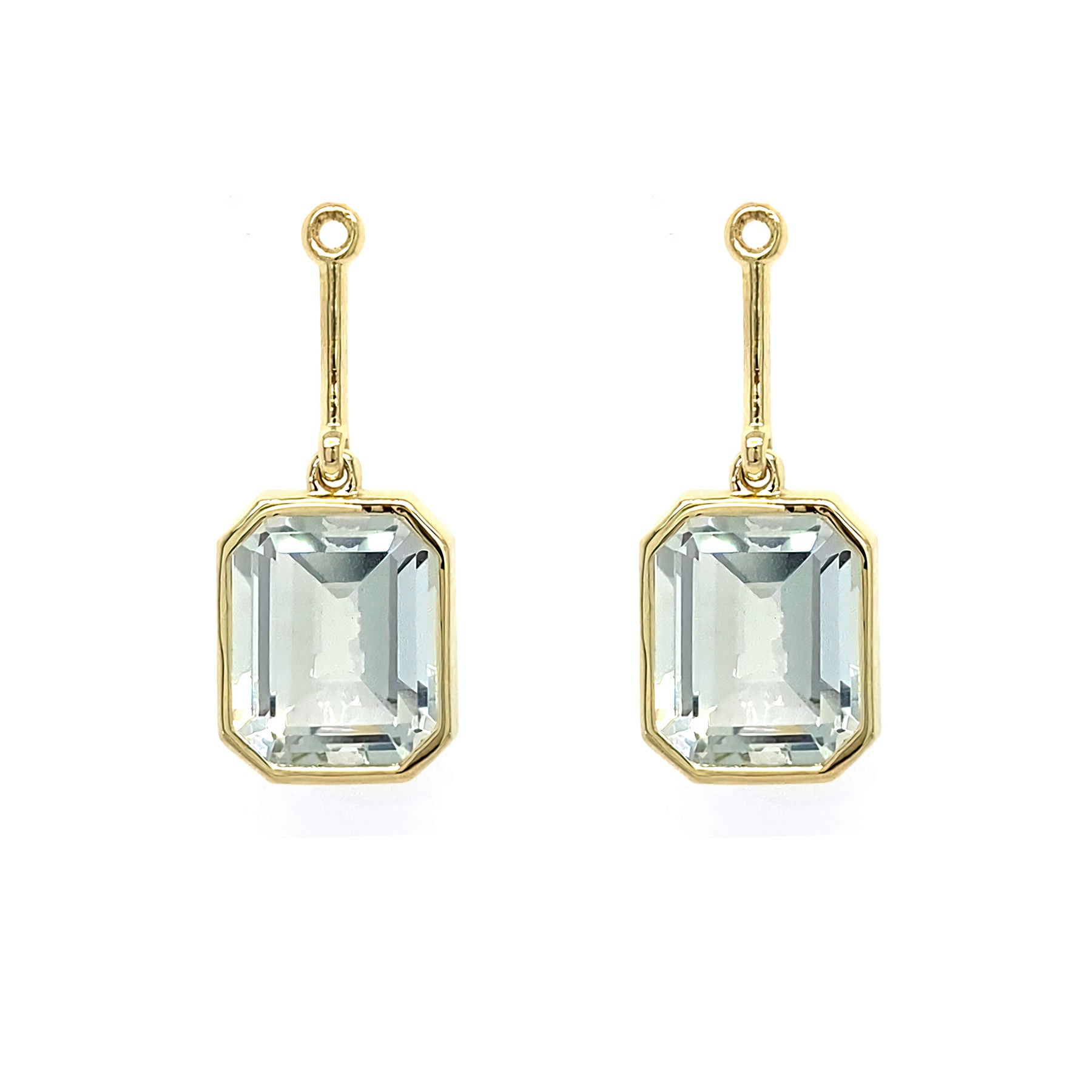 18K YG Green Amethyst Earring Jackets