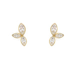 18K YG Marquise Diamond Earrings
