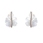 18K YG Mother of Pearl with Diamonds earrings