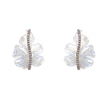 18K YG Mother of Pearl with Diamonds earrings