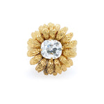 18K YG Old Mine Cushion Cut Ring