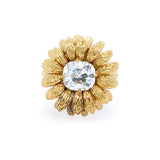18K YG Old Mine Cushion Cut Ring