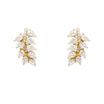 18K YG Pear shape Diamond Earrings