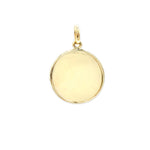 yellow gold round disc on white background