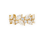 18K YG Marquise and Round Diamond Ring
