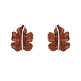 18K Yellow Gold Rosewood Earrings with Diamonds