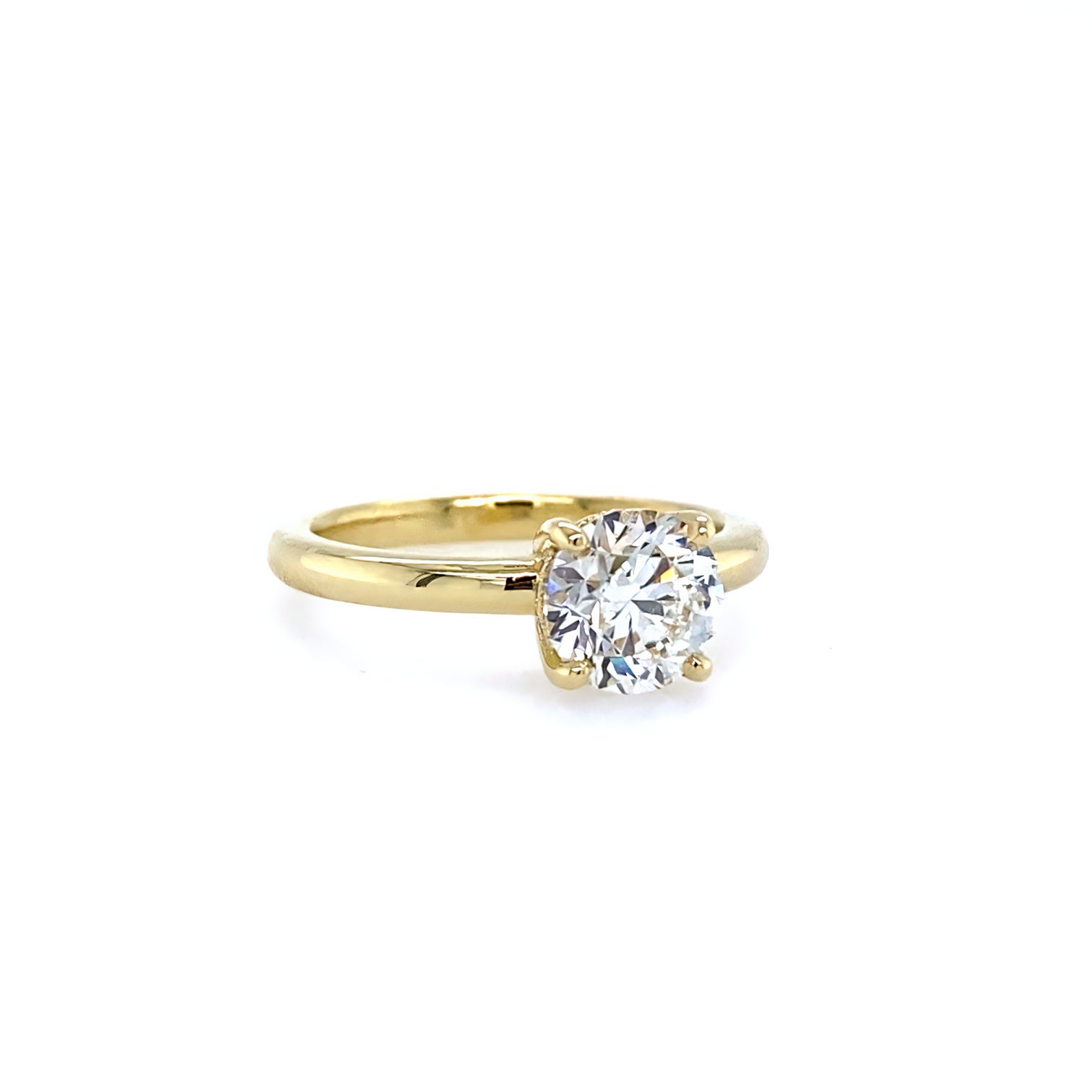 18K Yellow Gold Solitaire Diamond Ring